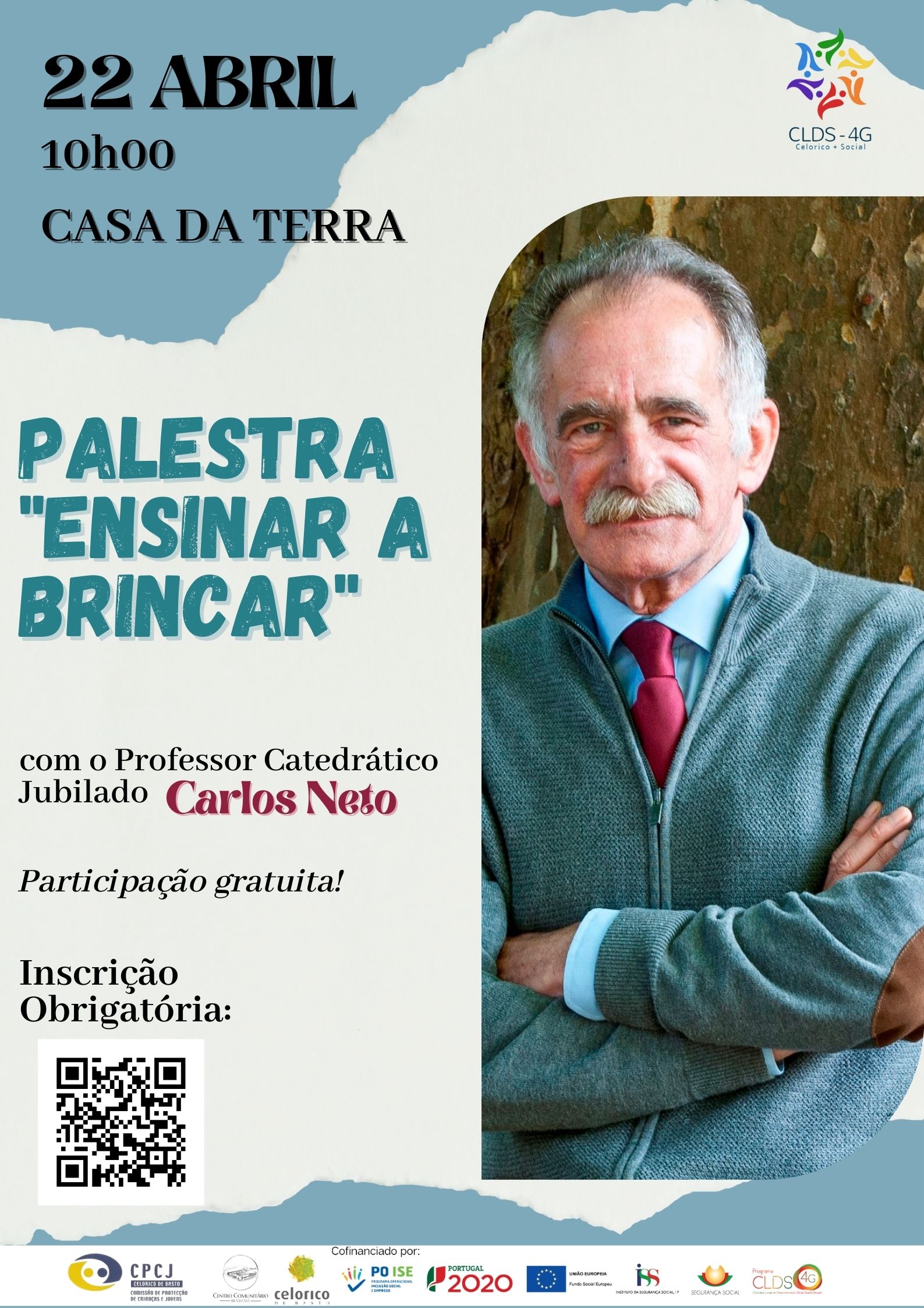 cartaz palestra ensinar a brincar